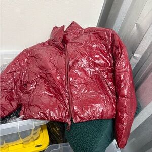 Women's Ruby Red Puffer Jacket